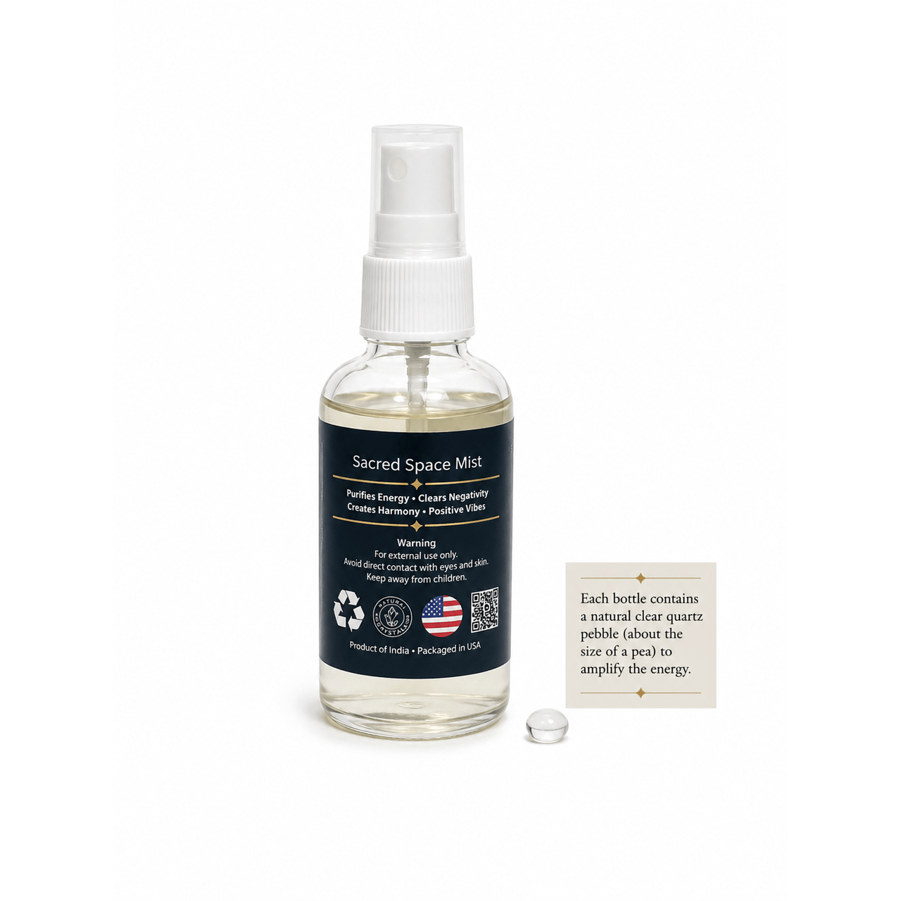 Sacred Space Mist with Clear Quartz Crystal – 30 ml