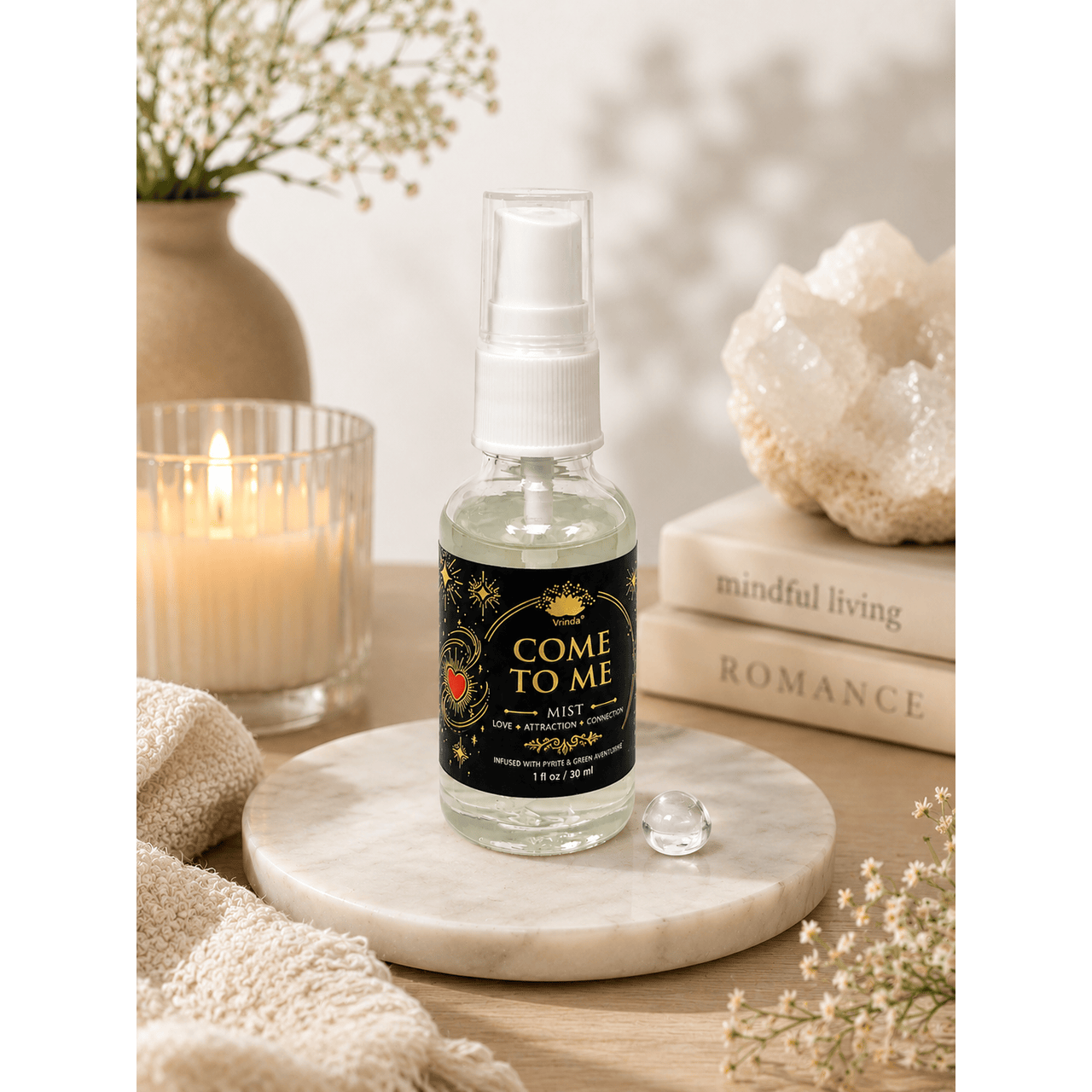 Come To Me Mist with Clear Quartz Crystal – 30 ml