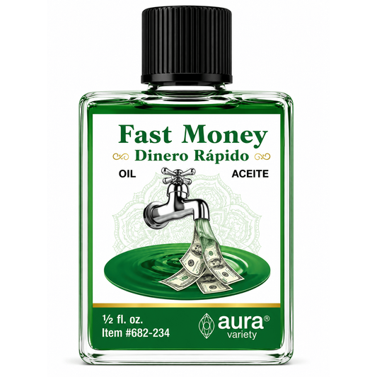 Fast Money Ritual Oil | Spiritual Oil for Prosperity & Abundance (4 Dram / ½ fl oz)