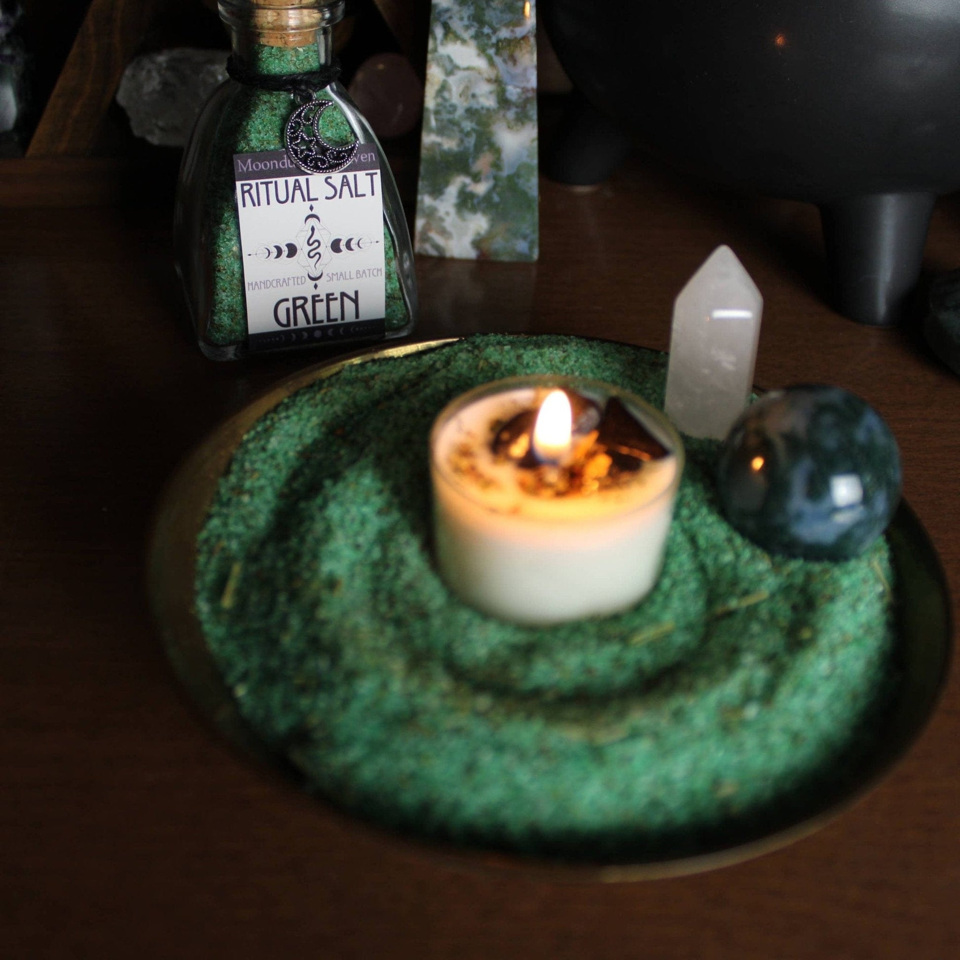 Green Ritual Salt, Witches Green Salt, Abundance Salt Green Ritual Salt, Witches Green Salt, Abundance Salt