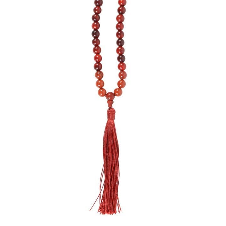 Grounding Rosewood & Red Jasper Mallah Necklace Grounding Rosewood & Red Jasper Mallah Necklace
