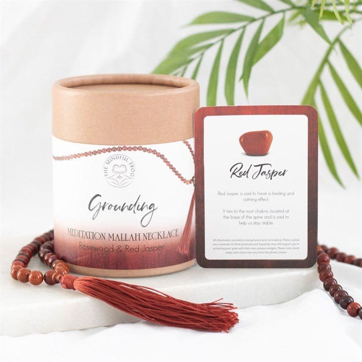 Grounding Rosewood & Red Jasper Mallah Necklace Grounding Rosewood & Red Jasper Mallah Necklace