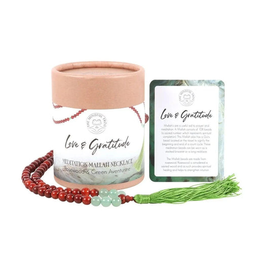 Love and Gratitude Rosewood & Green Aventurine Mallah Necklace Love and Gratitude Rosewood & Green Aventurine Mallah Necklace