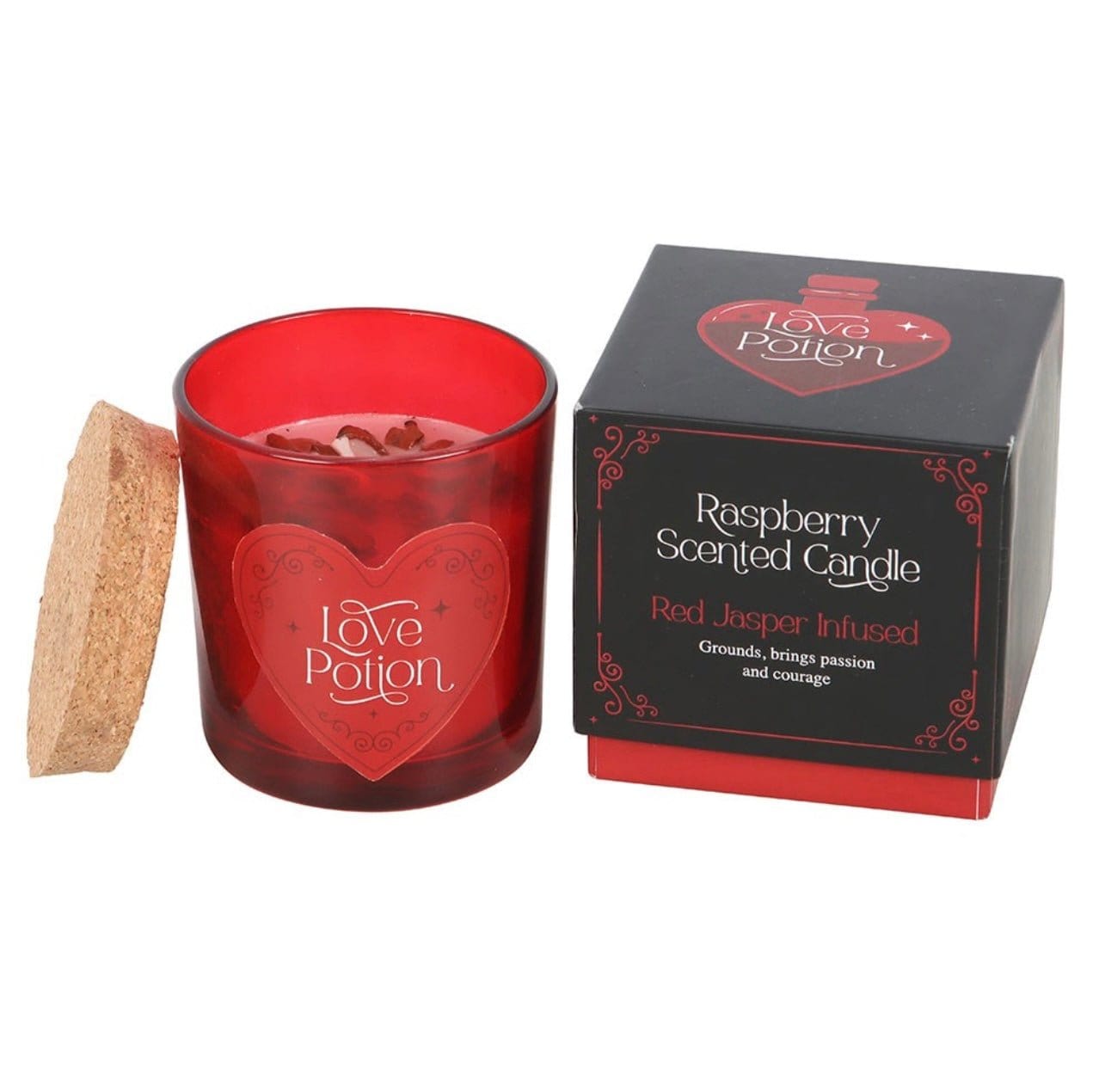 Love Potion Raspberry Crystal Chip Candle - Authentic Occult and Witchcraft Supply Image