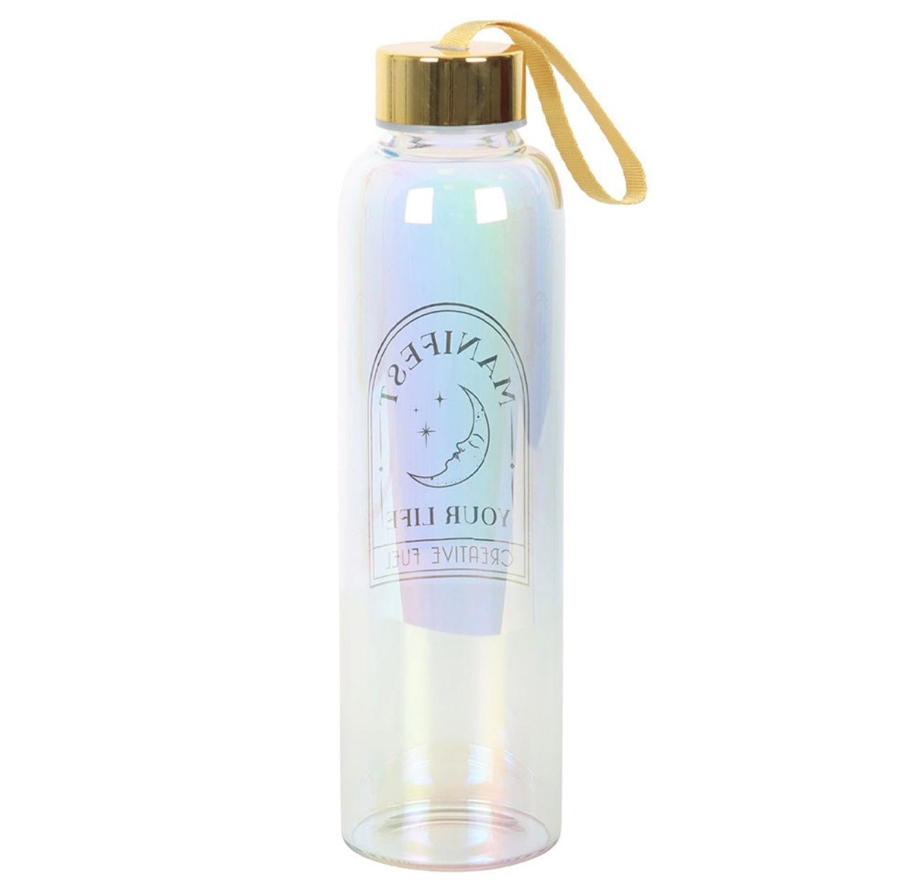 Manifest Your Life Iridescent Glass Water Bottle Manifest Your Life Iridescent Glass Water Bottle