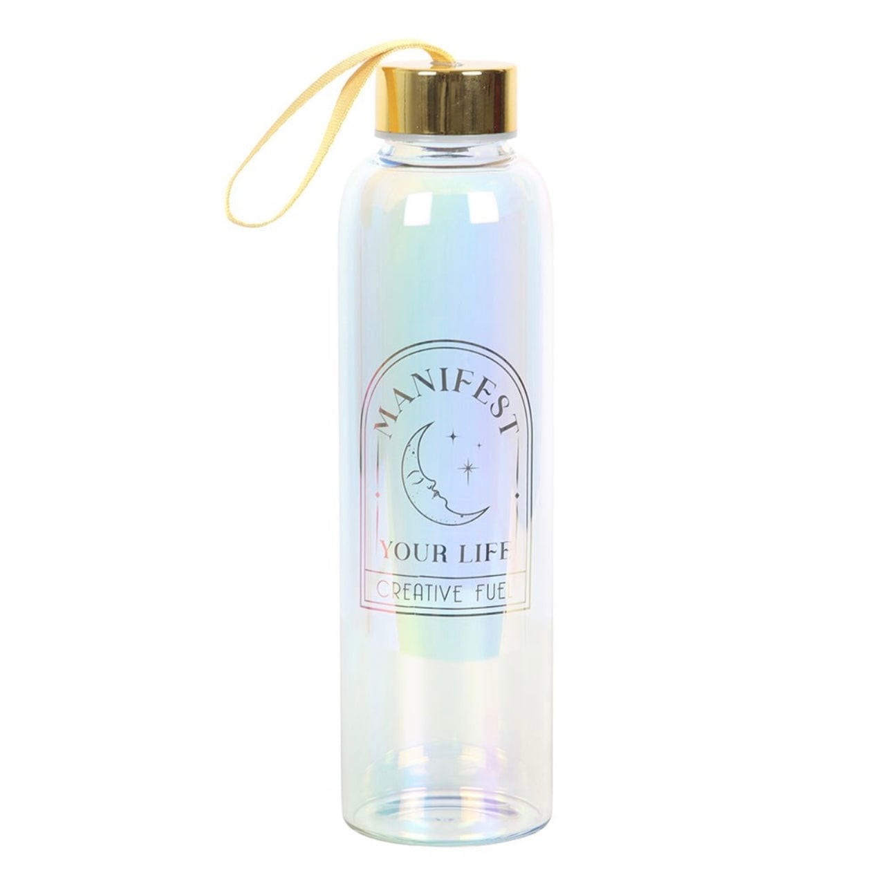 Manifest Your Life Iridescent Glass Water Bottle Manifest Your Life Iridescent Glass Water Bottle
