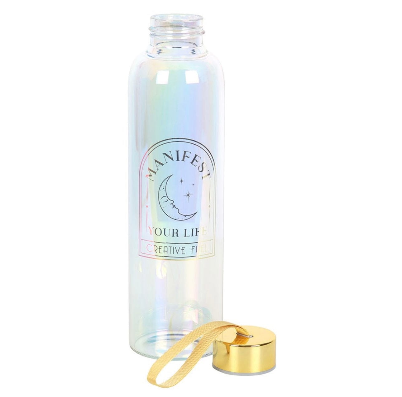 Manifest Your Life Iridescent Glass Water Bottle Manifest Your Life Iridescent Glass Water Bottle