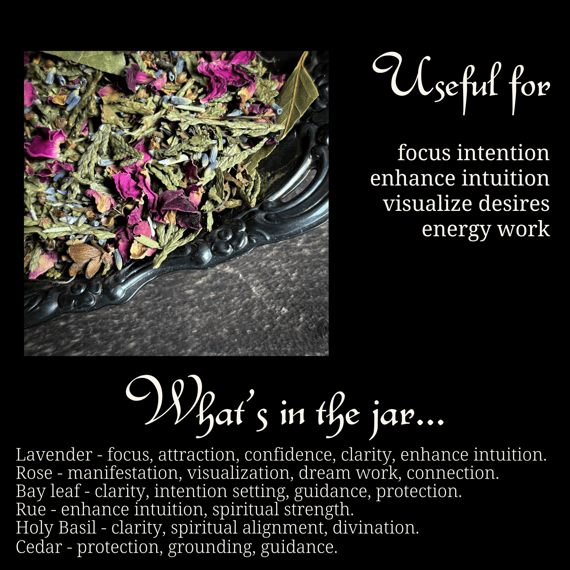Organic Manifestation Spellwork Herb Blend for Ritual Witchcraft - Authentic Occult and Witchcraft Supply Image