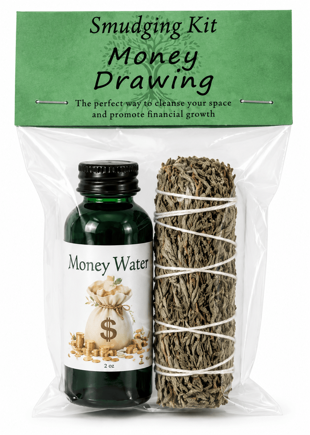 Money Drawing Smudge Kit | Cedar Smudge & Money Drawing Cologne Ritual Set