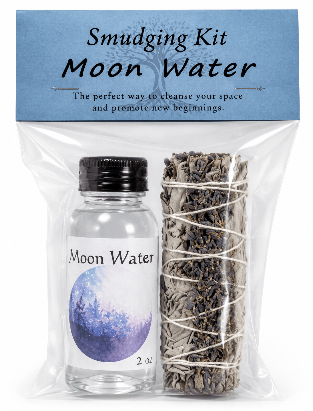 Moon Smudge Kit | Moon Water & Sage Lavender Cleansing Ritual Set