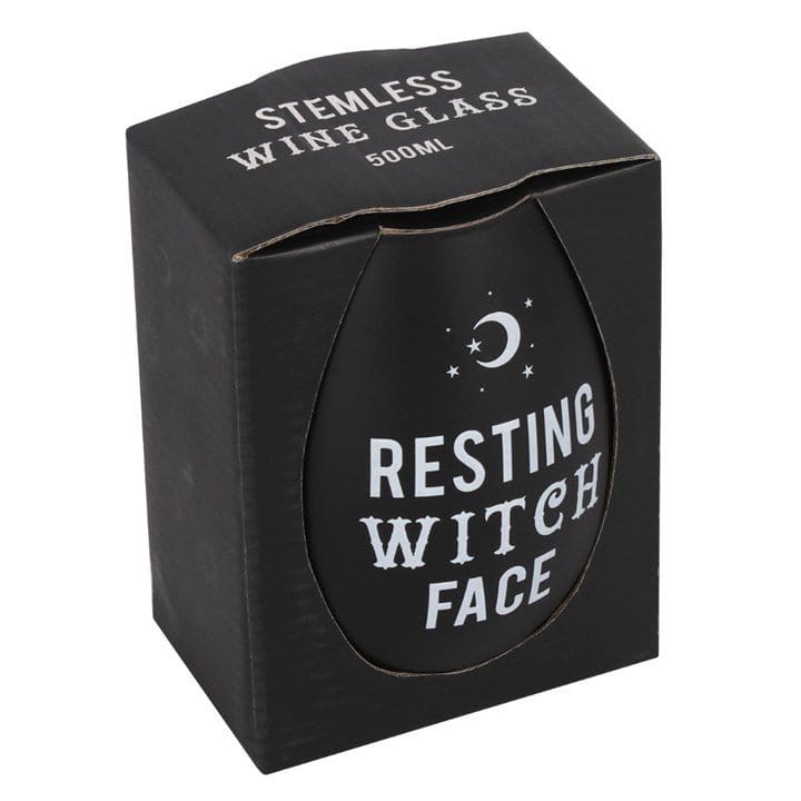 Resting Witch Face Stemless Wine Glass Resting Witch Face Stemless Wine Glass