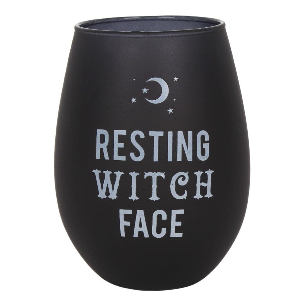 Resting Witch Face Stemless Wine Glass Resting Witch Face Stemless Wine Glass