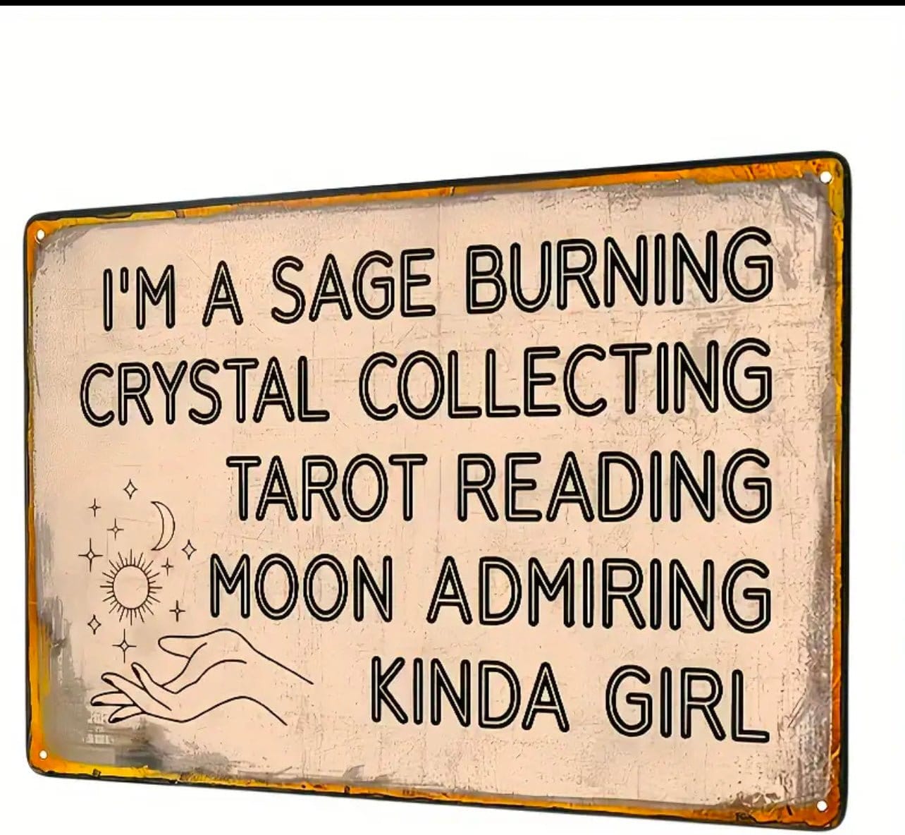 Rustic Witchy Gothic Metal Tin Sign - Authentic Occult and Witchcraft Supply Image