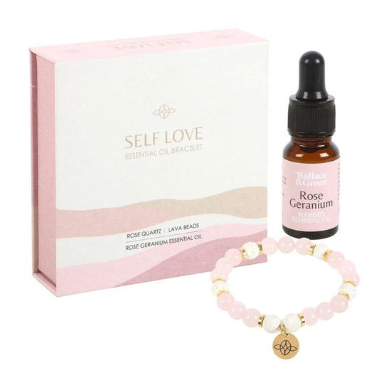 Self Love Rose Quartz Crystal Essential Oil Bracelet Self Love Rose Quartz Crystal Essential Oil Bracelet