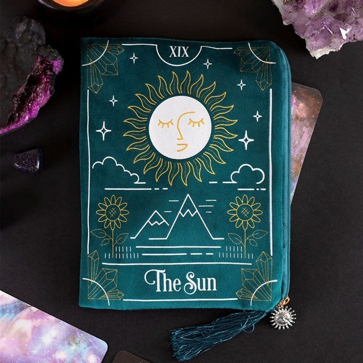 The Sun Tarot Card Zipper Bag - Spiritual Tarot Deck Pouch - Authentic Occult and Witchcraft Supply Image