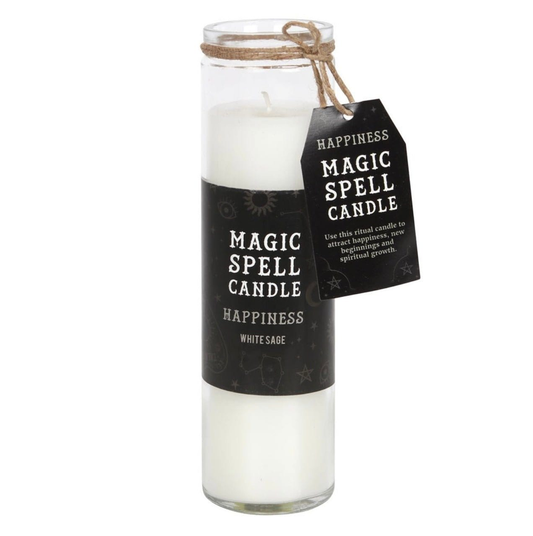 White Sage Happiness Spell Tube Candle White Sage Happiness Spell Tube Candle
