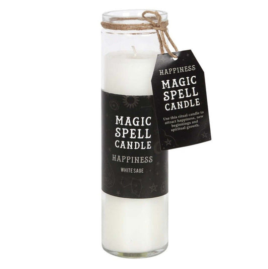 White Sage Happiness Spell Tube Candle White Sage Happiness Spell Tube Candle