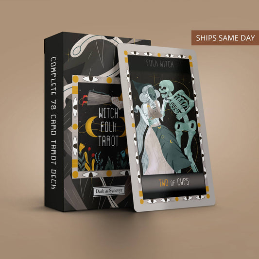 Witch Folk Tarot 78+2 Extra Cards Deck - Mystic Treasures