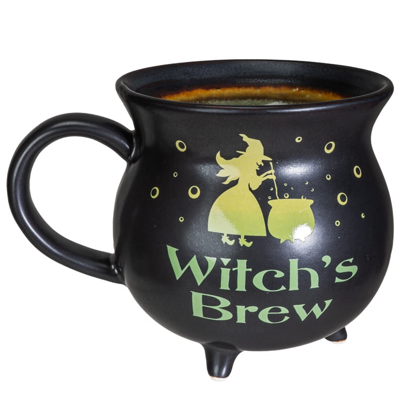 Witch's Brew Cauldron Mug – 32 oz Black Witch Coffee Cup