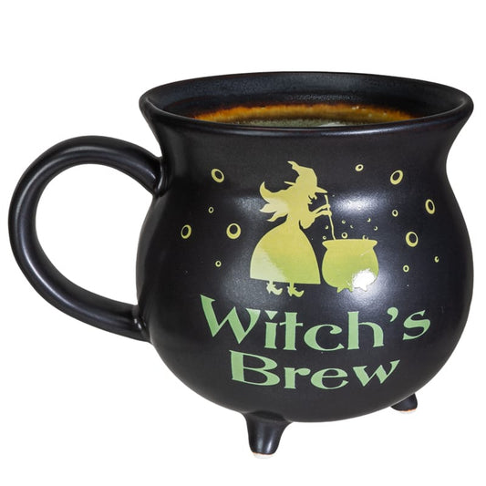 Witch's Brew Cauldron Mug – 32 oz Black Witch Coffee Cup
