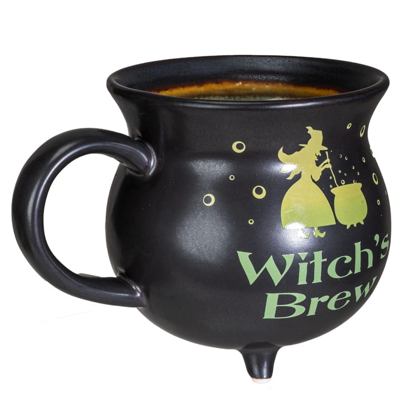 Witch's Brew Cauldron Mug – 32 oz Black Witch Coffee Cup