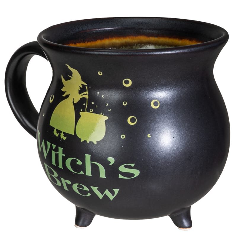 Witch's Brew Cauldron Mug – 32 oz Black Witch Coffee Cup
